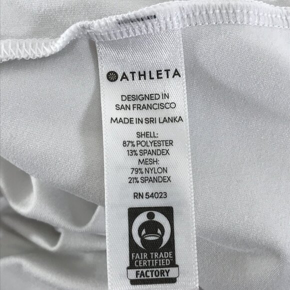Athleta Mesh Chi Tank Top Women's Small Bright White Racerback Activewear Summer - Picture 8 of 10
